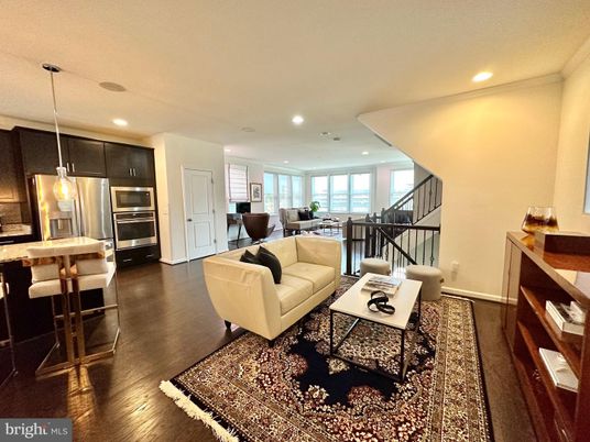 Interior, Kitchen, Living room, Pendant Lights, Recessed Lighting, Stainless Steel Appliances, Wood Texture Flooring