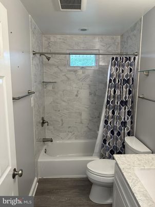 Bathroom, Interior, Marble Walls, Wood Texture Flooring