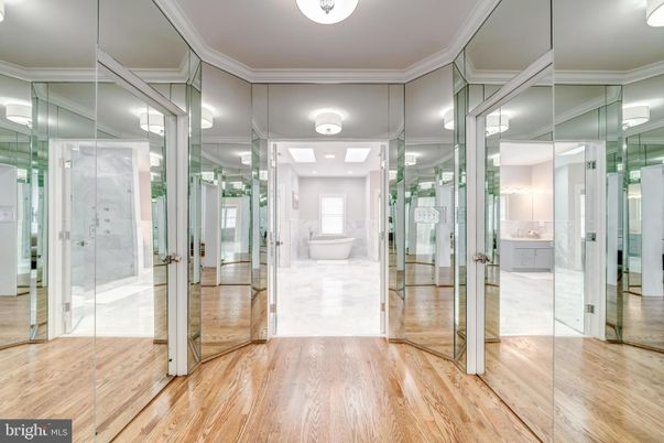 Bathroom, Glass Shower, Interior, Wood Texture Flooring