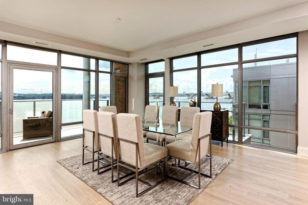 Dining room, Interior, Recessed Lighting, Water, Wood Texture Flooring