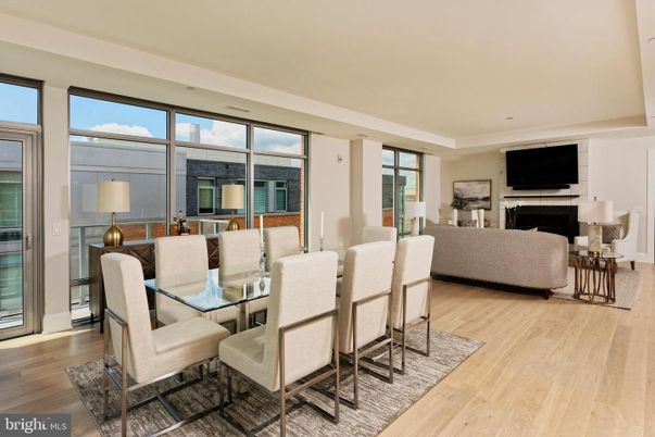 Dining room, Fireplace, Interior, Living room, Wood Texture Flooring