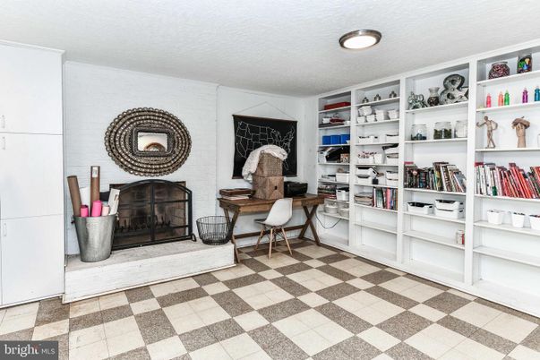 Fireplace, Home Office, Interior, Recessed Lighting