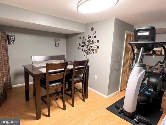 Dining room, Fitness Equipment, Interior, Wood Texture Flooring