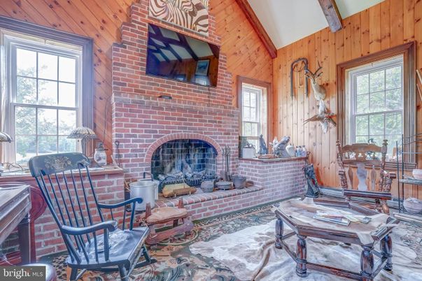 Fireplace, Interior, Stone Walls, Wooden Beams, Wooden Walls