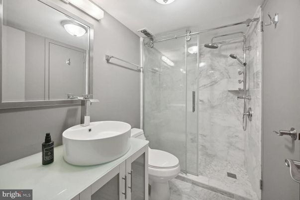 Bathroom, Glass Shower, Interior, Marble, Marble Walls