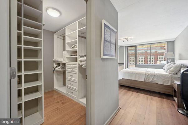 Bedroom, Interior, Walk-in Closets, Wood Texture Flooring
