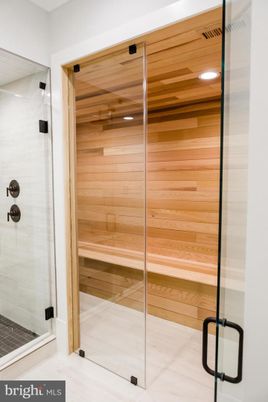 Bathroom, Glass Shower, Interior, Recessed Lighting, Sauna Room