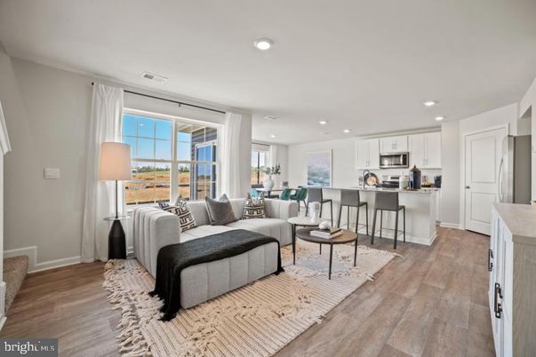Interior, Kitchen, Living room, Recessed Lighting, Stainless Steel Appliances, Wood Texture Flooring