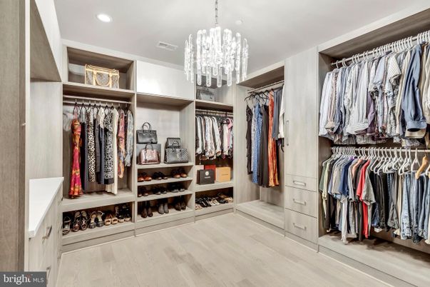 Chandelier, Interior, Recessed Lighting, Walk-in Closets, Wood Texture Flooring