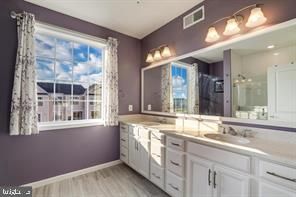 Bathroom, Interior, Recessed Lighting, Wood Texture Flooring