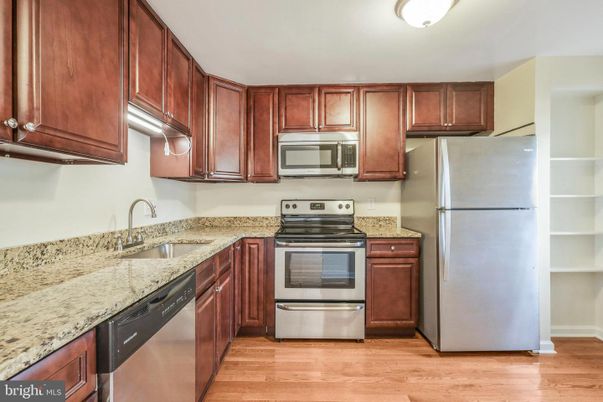 Interior, Kitchen, Stainless Steel Appliances, Wood Texture Flooring