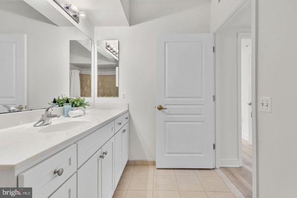 Bathroom, Dual Sink Vanities, Interior, Wood Texture Flooring