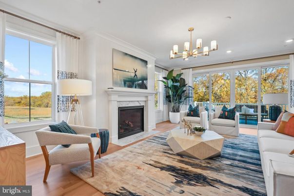 Fireplace, Interior, Living room, Pendant Lights, Recessed Lighting, Wood Texture Flooring