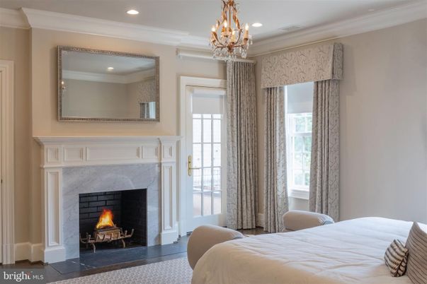 Bedroom, Chandelier, Fireplace, Interior, Recessed Lighting