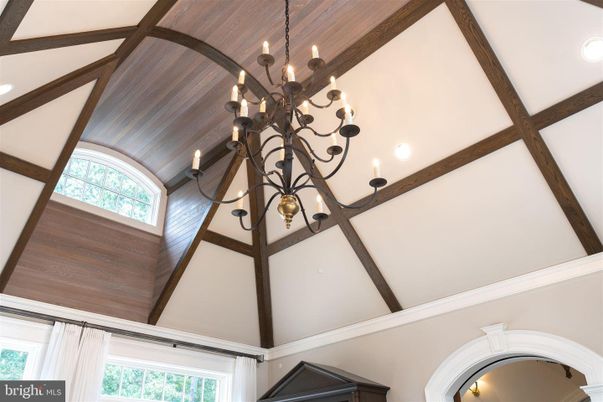 Chandelier, Interior, Wooden Beams