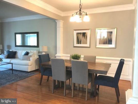 Dining room, Interior, Living room, Pendant Lights, Wood Texture Flooring