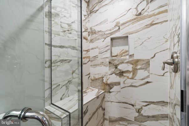 Bathroom, Glass Shower, Interior, Marble Walls