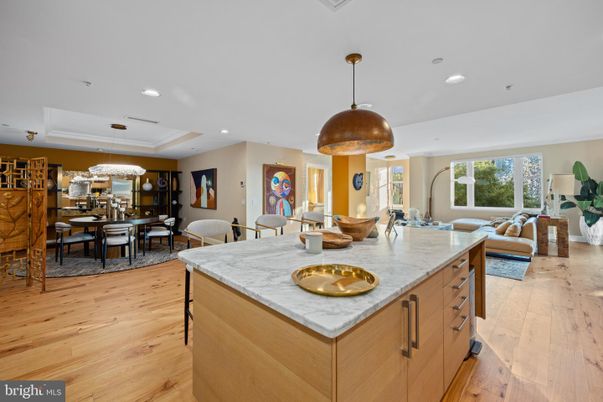 Chandelier, Dining room, Interior, Kitchen, Living room, Pendant Lights, Recessed Lighting, Wood Texture Flooring