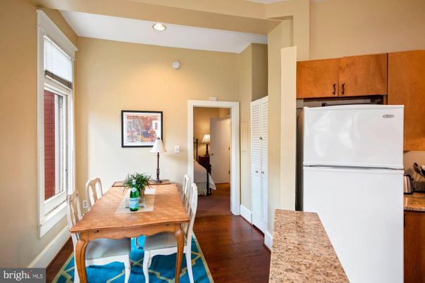 Dining room, Interior, Kitchen, Recessed Lighting, Wood Texture Flooring