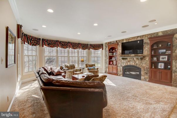 Fireplace, Interior, Living room, Recessed Lighting, Stone Walls