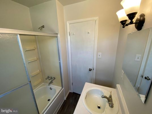 Bathroom, Glass Shower, Interior, Wood Texture Flooring