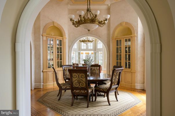 Chandelier, Dining room, Interior, Wood Texture Flooring