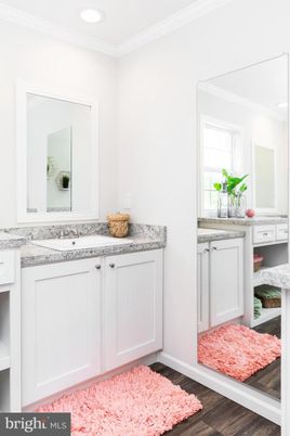 Bathroom, Interior, Recessed Lighting, Wood Texture Flooring
