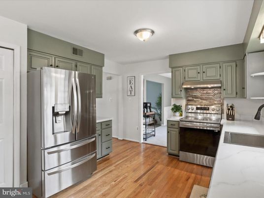 Interior, Kitchen, Stainless Steel Appliances, Wood Texture Flooring