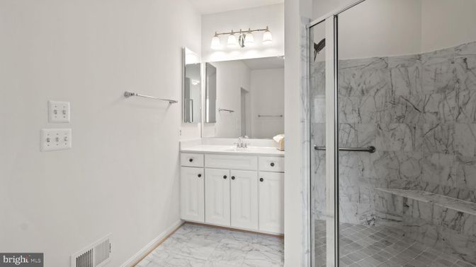 Bathroom, Glass Shower, Interior, Marble, Marble Walls