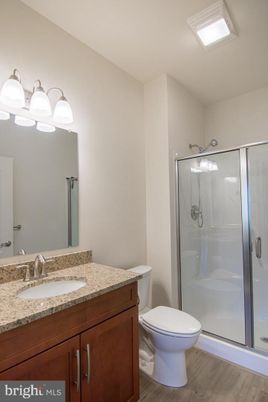 Bathroom, Glass Shower, Interior, Wood Texture Flooring