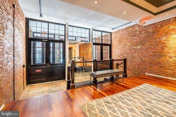 Interior, Recessed Lighting, Stone Walls, Wood Texture Flooring