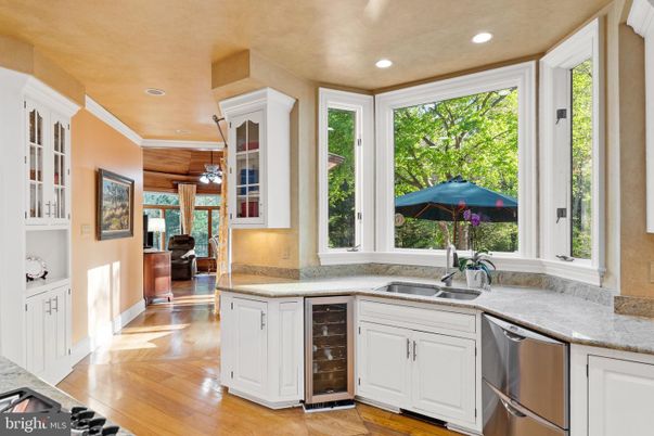 Interior, Kitchen, Pendant Lights, Recessed Lighting, Stainless Steel Appliances, Wooden Ceilings, Wood Texture Flooring