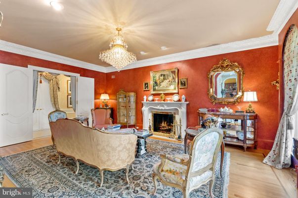 Chandelier, Fireplace, Interior, Living room, Recessed Lighting, Wood Texture Flooring