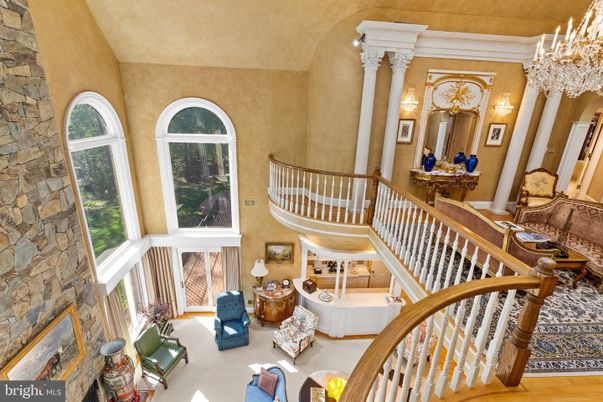 Chandelier, Fireplace, Interior, Stone Walls