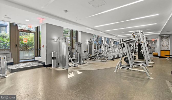 Fitness Equipment, Gym, Interior, Recessed Lighting