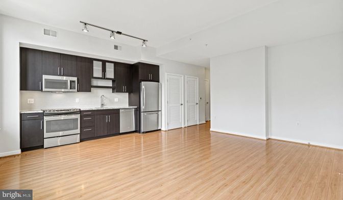 Interior, Kitchen, Stainless Steel Appliances, Wood Texture Flooring