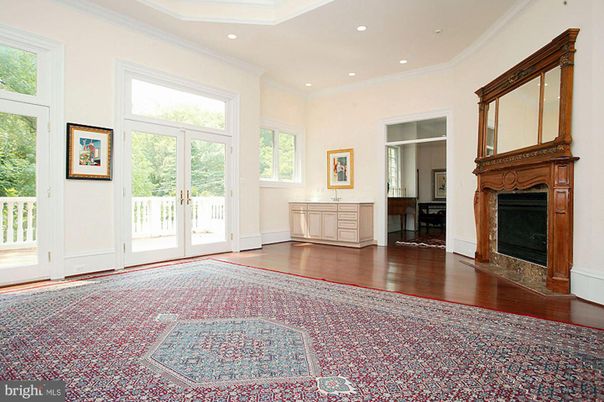 Empty room, Fireplace, Interior, Recessed Lighting, Wood Texture Flooring