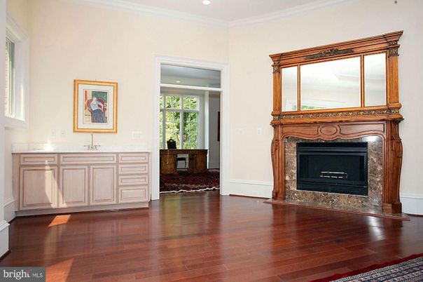 Fireplace, Interior, Recessed Lighting, Wood Texture Flooring