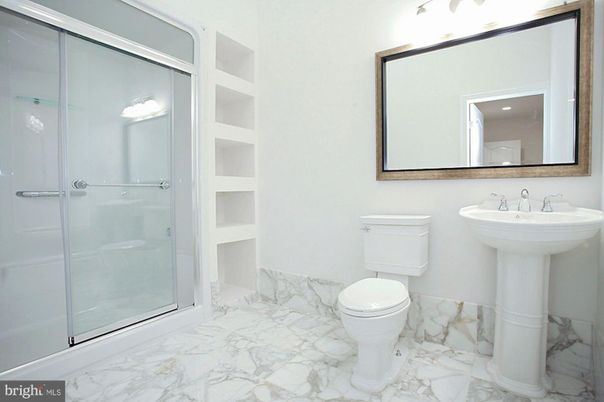 Bathroom, Glass Shower, Interior, Marble