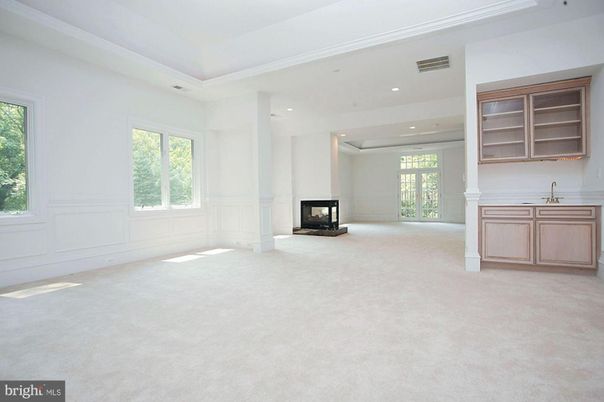 Empty room, Fireplace, Interior, Recessed Lighting