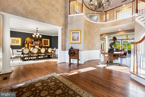 Chandelier, Dining room, Interior, Wood Texture Flooring
