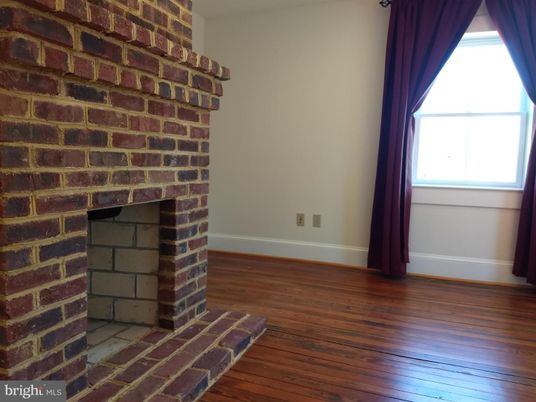Empty room, Fireplace, Interior, Stone Walls, Wood Texture Flooring