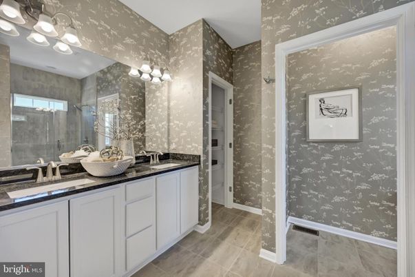 Bathroom, Dual Sink Vanities, Glass Shower, Interior
