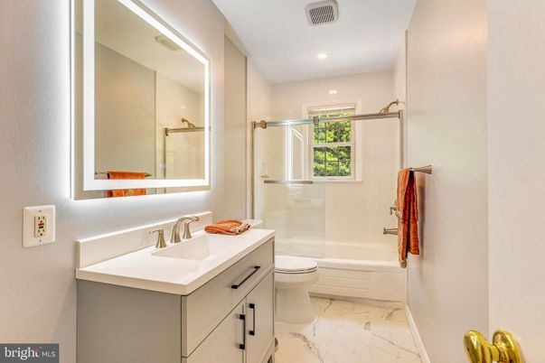 Bathroom, Glass Shower, Interior, Marble, Recessed Lighting