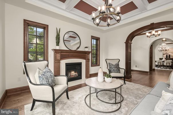 Chandelier, Fireplace, Interior, Living room, Wood Texture Flooring
