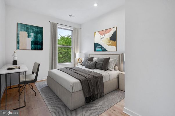 Bedroom, Home Office, Interior, Recessed Lighting, Wood Texture Flooring