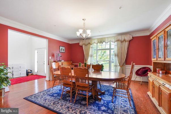 Chandelier, Dining room, Interior, Wood Texture Flooring