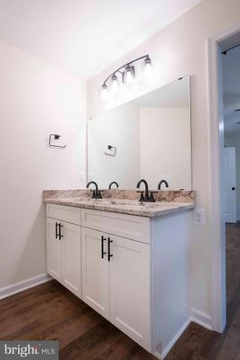 Bathroom, Dual Sink Vanities, Interior, Wood Texture Flooring