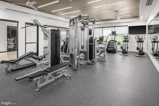Fitness Equipment, Gym, Interior, Recessed Lighting
