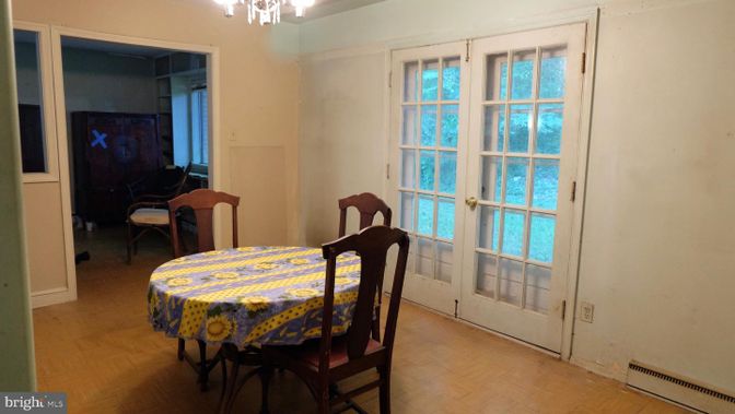 Chandelier, Dining room, Interior, Wood Texture Flooring